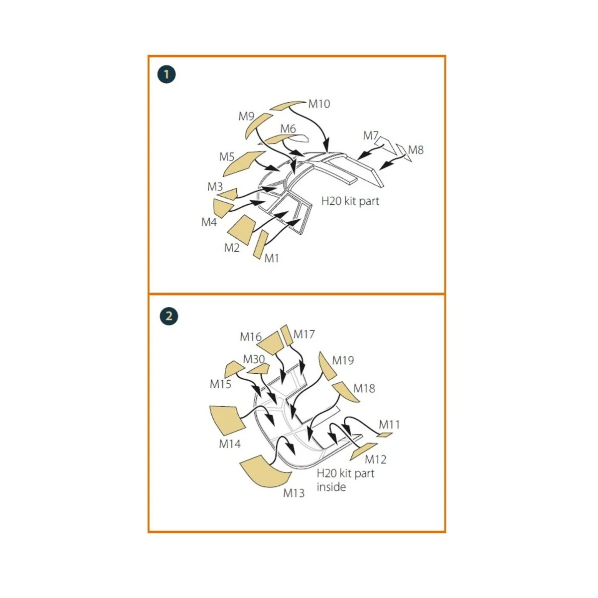 B-26B Marauder double-sided painting mask for ICM kit, 1/48 - Clear...
