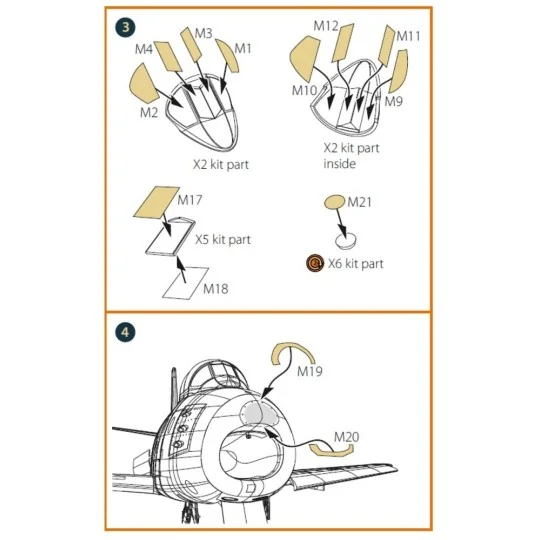 F-86A double-sided painting mask for CP kits, 1/48 - Clear Prop Acc... F-86A double-sided painting mask for CP kits, 1/48 - Clear Prop Acc...