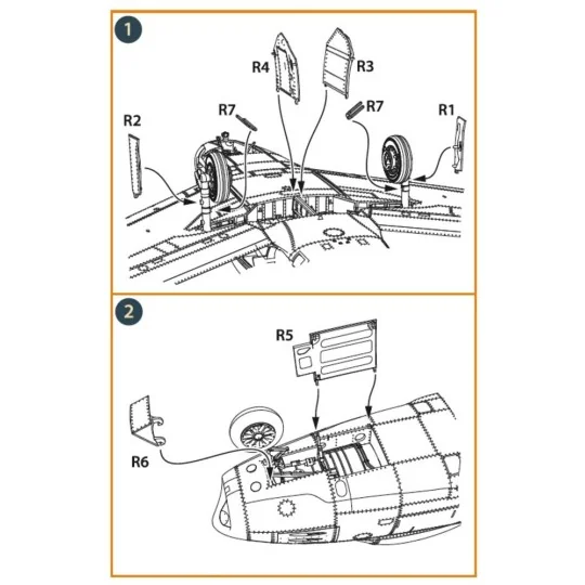 F-86A undercarriage covers for CP kits, 1/48 - Clear Prop Accessori... F-86A undercarriage covers for CP kits, 1/48 - Clear Prop Accessori...