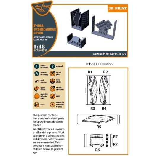 F-86A undercarriage covers for CP kits, 1/48 - Clear Prop Accessori... F-86A undercarriage covers for CP kits, 1/48 - Clear Prop Accessori...