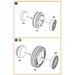 F-86A wheel set type 1 for CP kits, 1/48 - Clear Prop Accessories C...