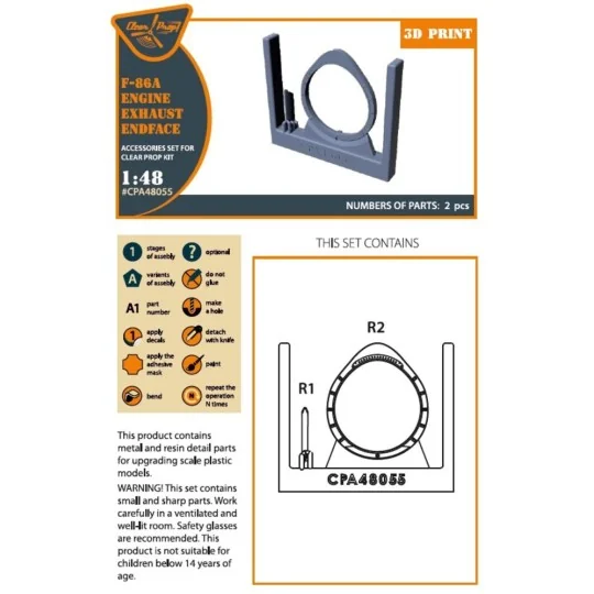 F-86A engine exhaust endface for CP kits, 1/48 - Clear Prop Accesso...