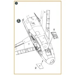 F-86A gun port (open) for CP kits, 1/48 - Clear Prop Accessories CP...