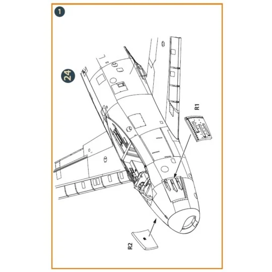 F-86A gun port (open) for CP kits, 1/48 - Clear Prop Accessories CP...