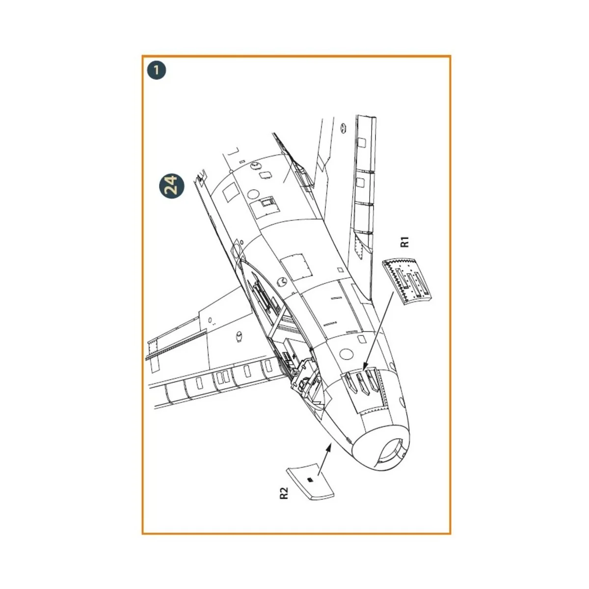F-86A gun port (open) for CP kits, 1/48 - Clear Prop Accessories CP...