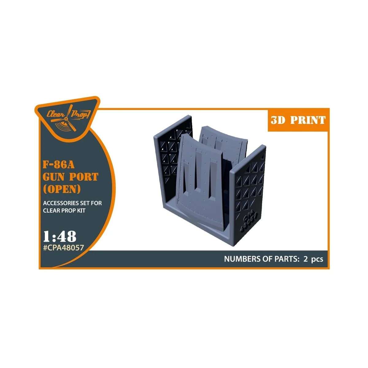 F-86A gun port (open) for CP kits, 1/48 - Clear Prop Accessories CP...