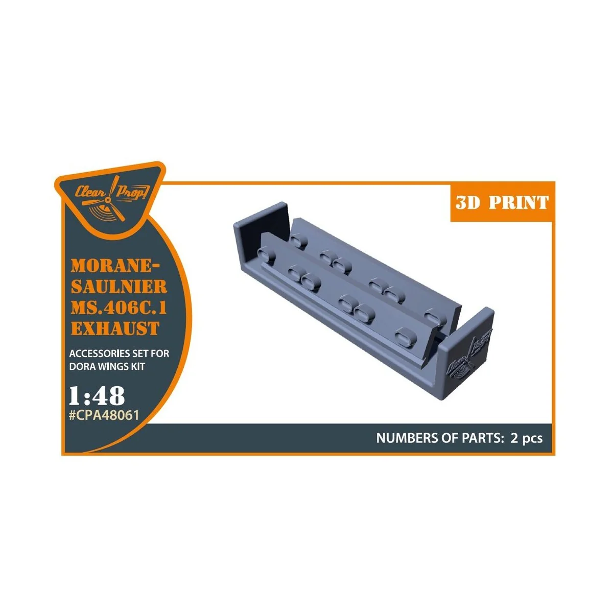 Morane-Saulnier exhausts for Dora Wings kit, 1/48 - Clear Prop Acce...