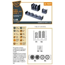F-86A wheel set type 2 for CP kits, 1/48 - Clear Prop Accessories C...
