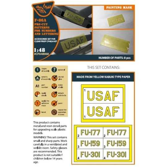 F-86A pre-cut patterns for numbers and lettering painting mask for ... F-86A pre-cut patterns for numbers and lettering painting mask for ...