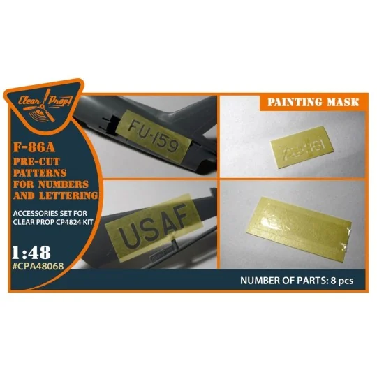 F-86A pre-cut patterns for numbers and lettering painting mask for ... F-86A pre-cut patterns for numbers and lettering painting mask for ...