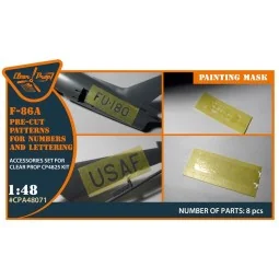 F-86A pre-cut patterns for numbers and lettering painting mask for ...