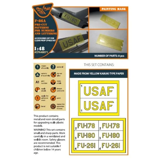 F-86A pre-cut patterns for numbers and lettering painting mask for ... F-86A pre-cut patterns for numbers and lettering painting mask for ...