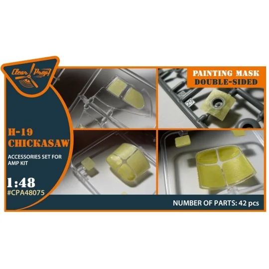 H-19 Chickasaw double-sided painting mask for AMP kit, 1/48 - Clear...