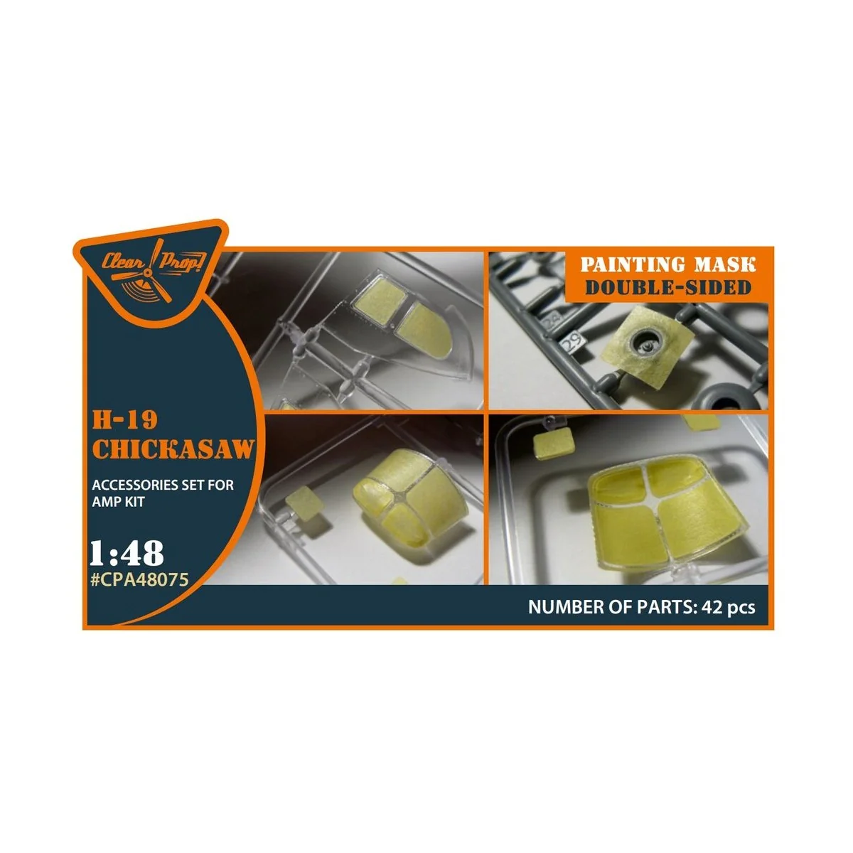 H-19 Chickasaw double-sided painting mask for AMP kit, 1/48 - Clear...