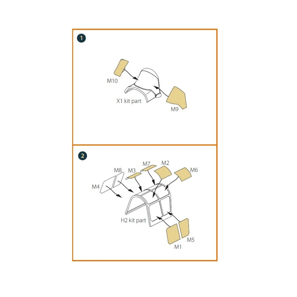 Hawk H-75M painting mask for CP kit CP4806, 1/48 - Clear Prop Acces...