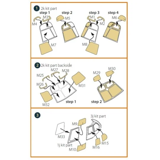 H-19 Chickasaw double-sided painting mask for AMP kit, 1/48 - Clear...
