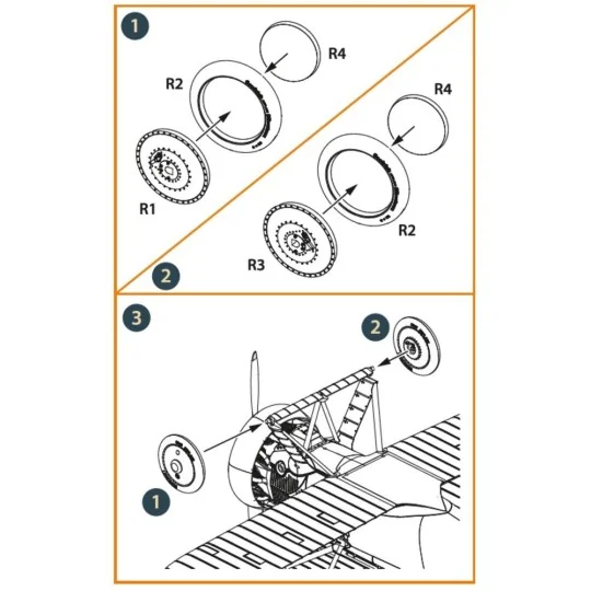 F4B Wheels set for CP kits, 1/48 - Clear Prop Accessories CPA48077