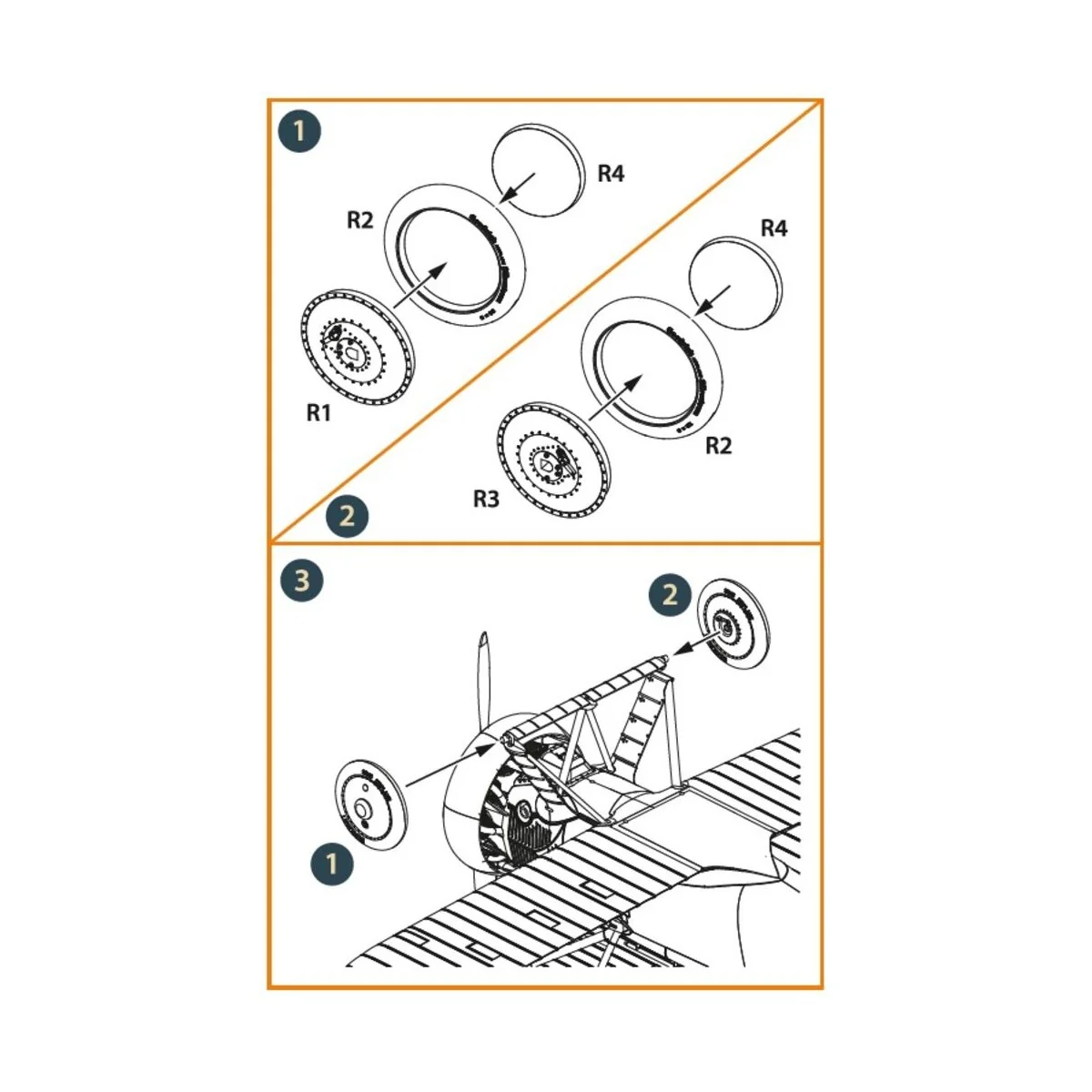 F4B Wheels set for CP kits, 1/48 - Clear Prop Accessories CPA48077