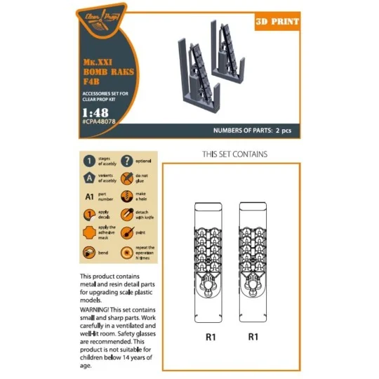 Mk.XXI Bomb Raks F4B for CP kits, 1/48 - Clear Prop Accessories CPA...