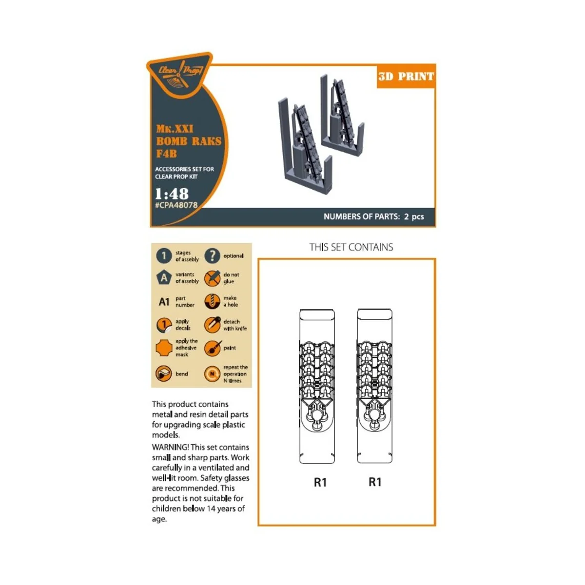 Mk.XXI Bomb Raks F4B for CP kits, 1/48 - Clear Prop Accessories CPA...
