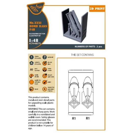 Mk.XXXI Bomb Raks F4B for CP kits, 1/48 - Clear Prop Accessories CP...