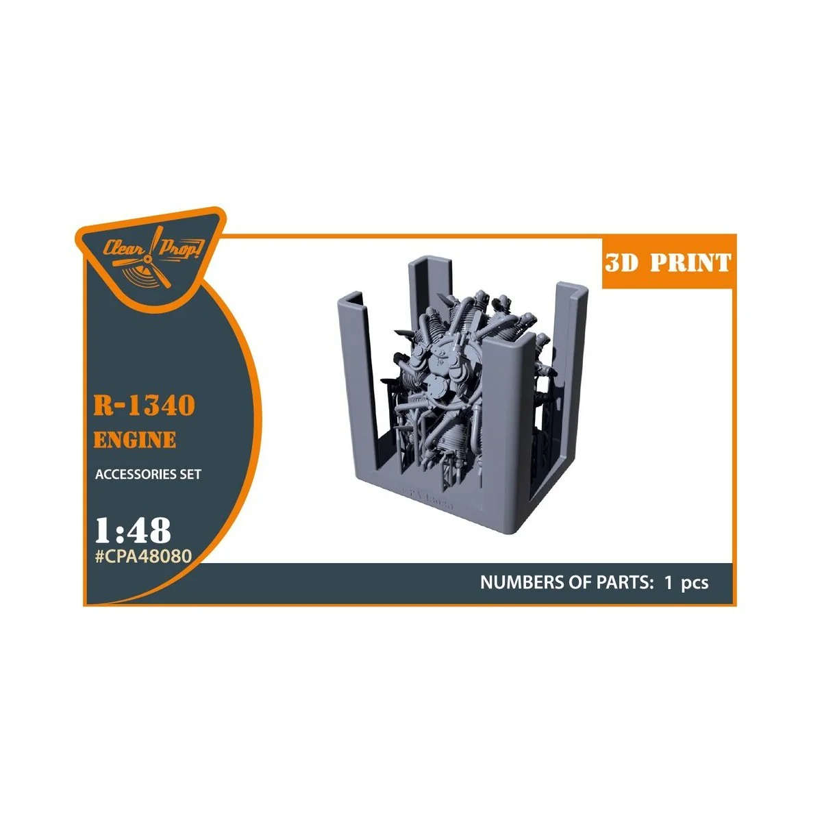 R-1340 Engine, 1/48 - Clear Prop Accessories CPA48080 R-1340 Engine, 1/48 - Clear Prop Accessories CPA48080