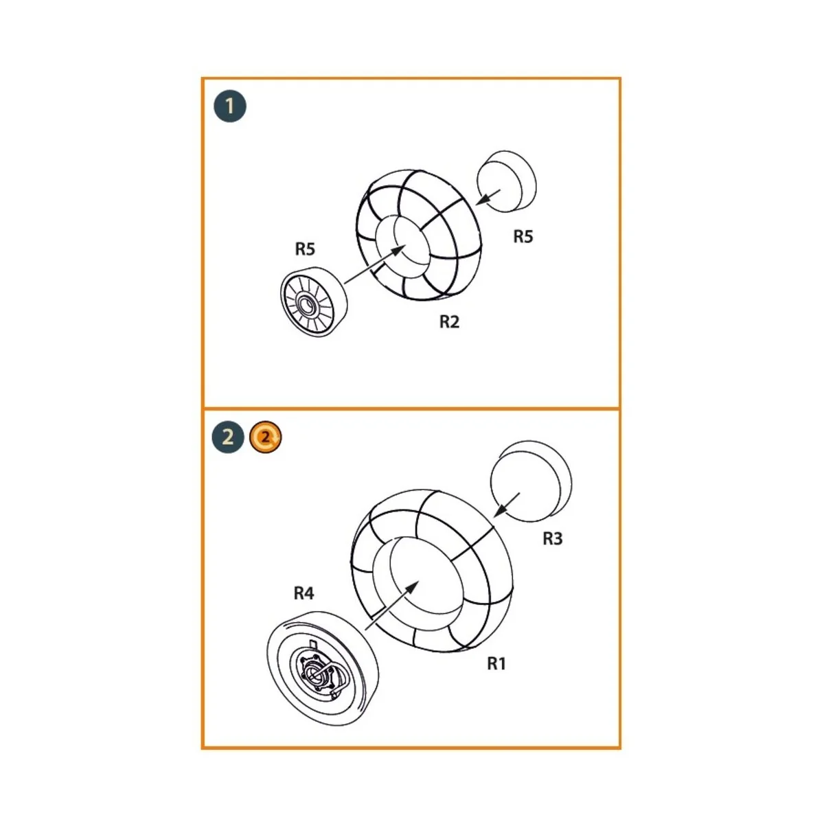 Hs 129B2/3 Wheels set (weighted) for Takom kit, 1/48 - Clear Prop A...