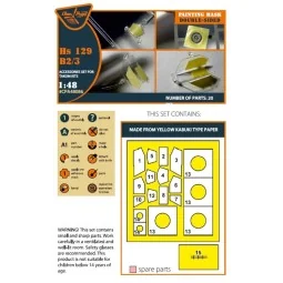 Hs 129B2/3 double-sided painting mask for Takom kit, 1/48 - Clear P...