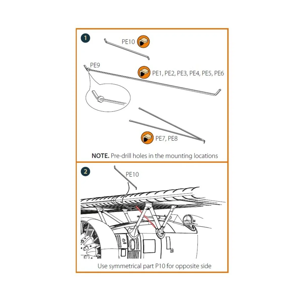 F4B-3/4 Strubs for CP kits, 1/48 - Clear Prop Accessories CPA48094