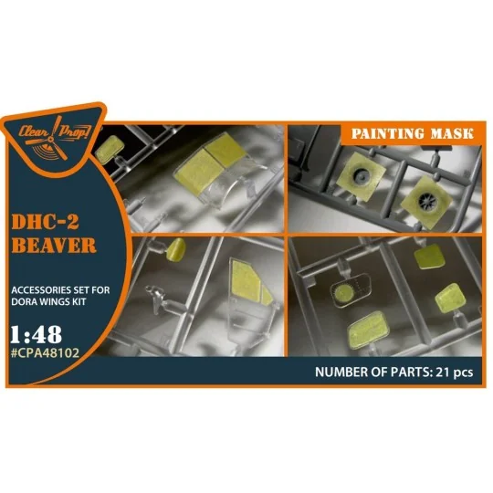 DHC-2 Beaver painting mask for Dora Wings kit, 1/48 - Clear Prop Ac... DHC-2 Beaver painting mask for Dora Wings kit, 1/48 - Clear Prop Ac...