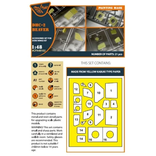 DHC-2 Beaver painting mask for Dora Wings kit, 1/48 - Clear Prop Ac... DHC-2 Beaver painting mask for Dora Wings kit, 1/48 - Clear Prop Ac...