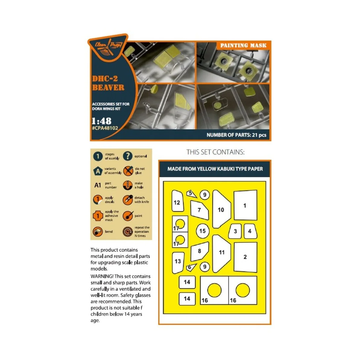 DHC-2 Beaver painting mask for Dora Wings kit, 1/48 - Clear Prop Ac... DHC-2 Beaver painting mask for Dora Wings kit, 1/48 - Clear Prop Ac...