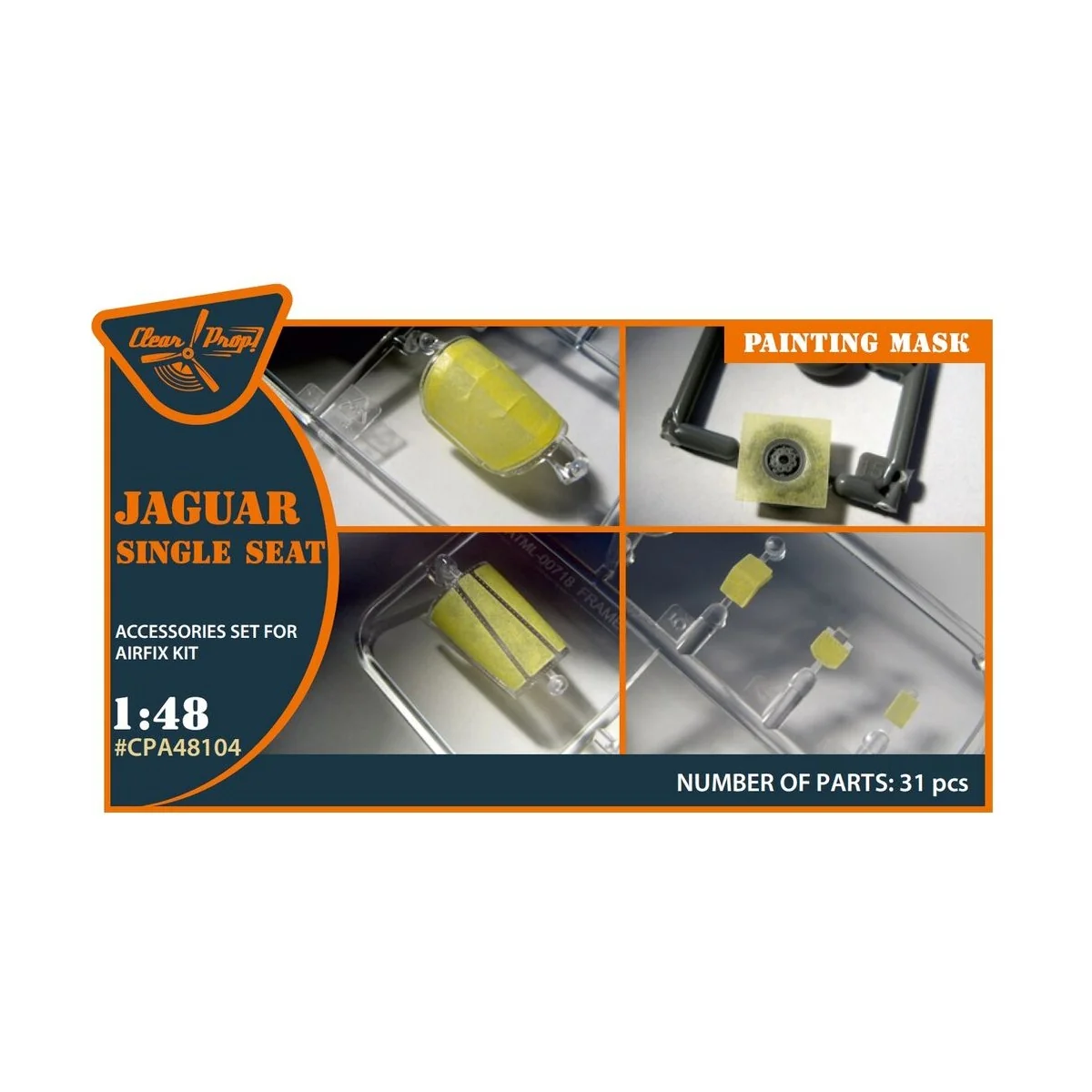 Jaguar Single seat painting mask for Airfix kit, 1/48 - Clear Prop ...