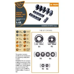 Jaguar Wheels set (weighted) for Airfix kit, 1/48 - Clear Prop Acce...