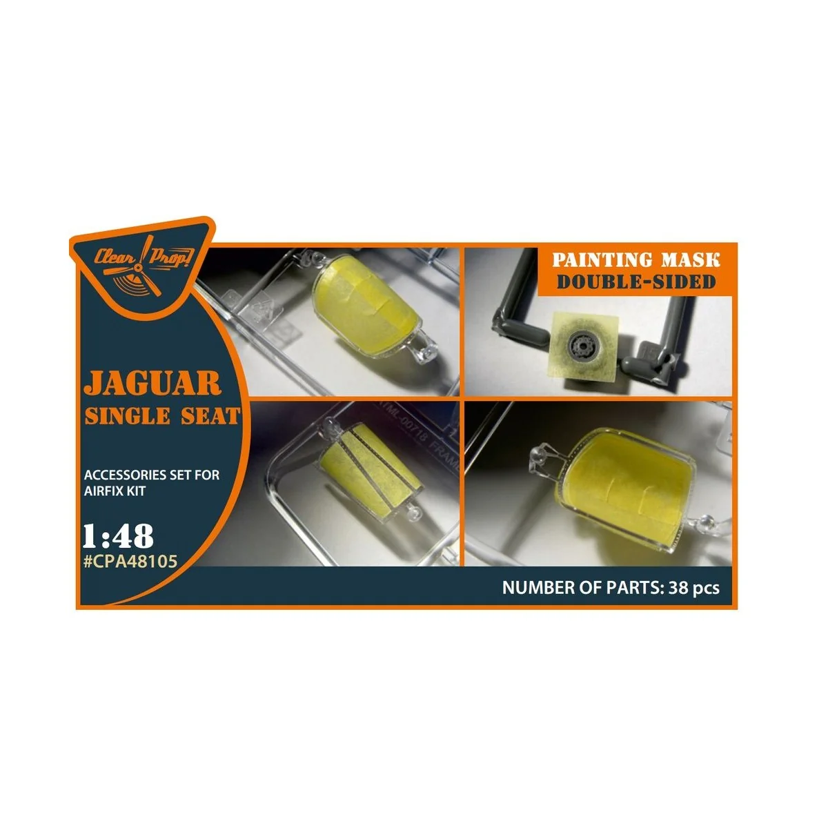 Jaguar Single seat double-sided painting mask for Airfix kit, 1/48 ... Jaguar Single seat double-sided painting mask for Airfix kit, 1/48 ...