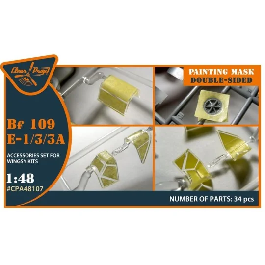 Bf-109E-1/3/3a double-sided painting mask for Wingsy Kits, 1/48 - C...