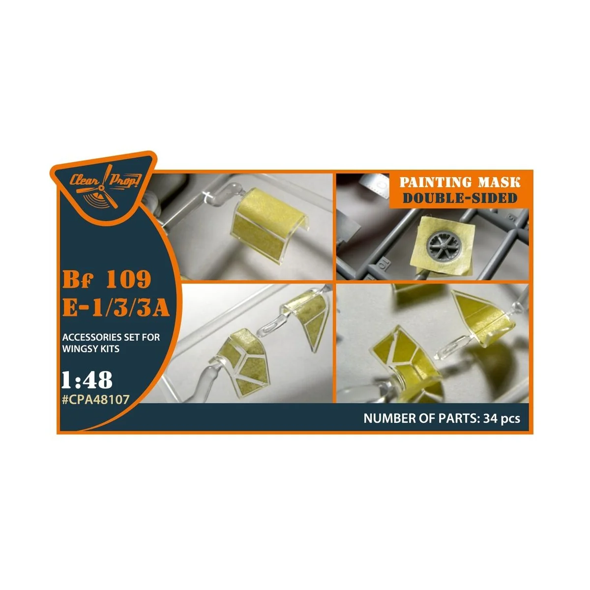 Bf-109E-1/3/3a double-sided painting mask for Wingsy Kits, 1/48 - C...
