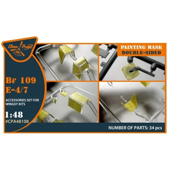 Bf-109E-4/7 double-sided painting mask for Wingsy Kits, 1/48 - Clea... Bf-109E-4/7 double-sided painting mask for Wingsy Kits, 1/48 - Clea...