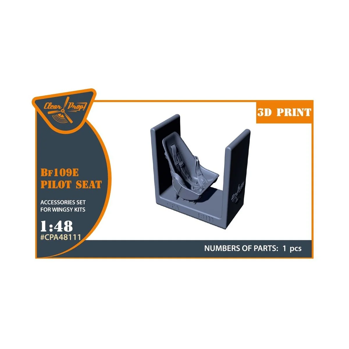 Bf-109E seat with safety belts for Wingsy Kits, 1/48 - Clear Prop A... Bf-109E seat with safety belts for Wingsy Kits, 1/48 - Clear Prop A...