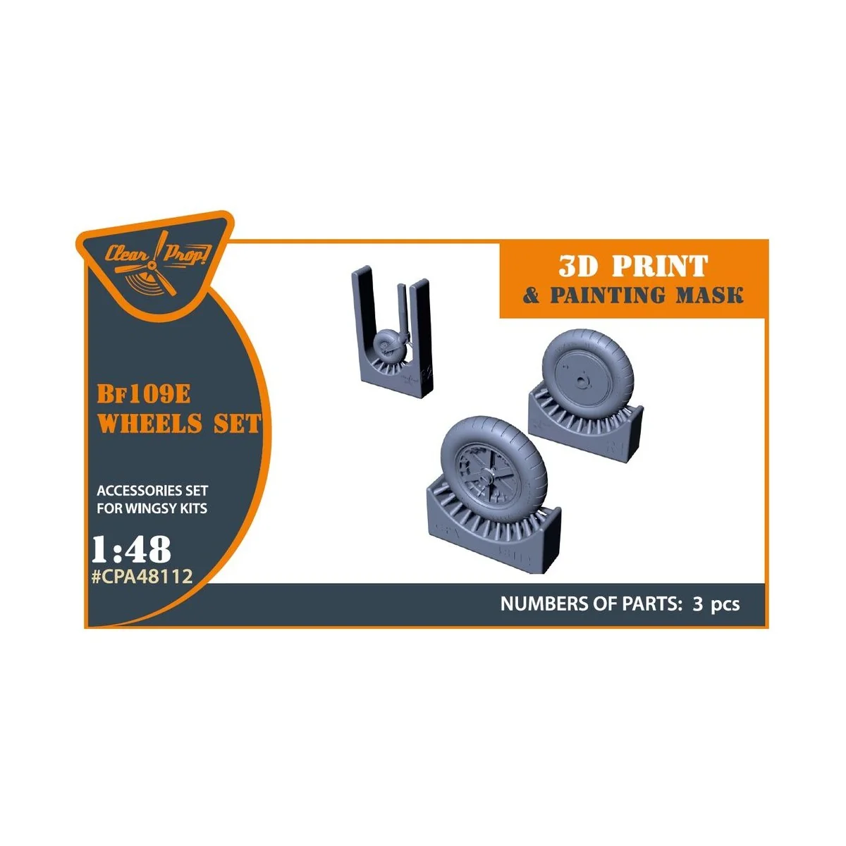 Bf-109E wheels set for Wingsy Kits, 1/48 - Clear Prop Accessories C...