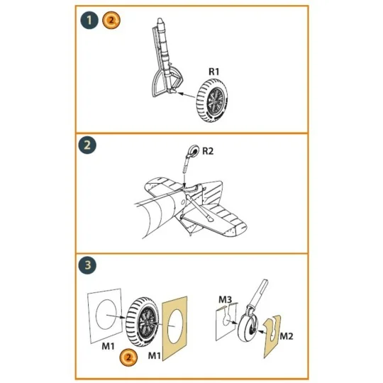 Bf-109E wheels set for Wingsy Kits, 1/48 - Clear Prop Accessories C...