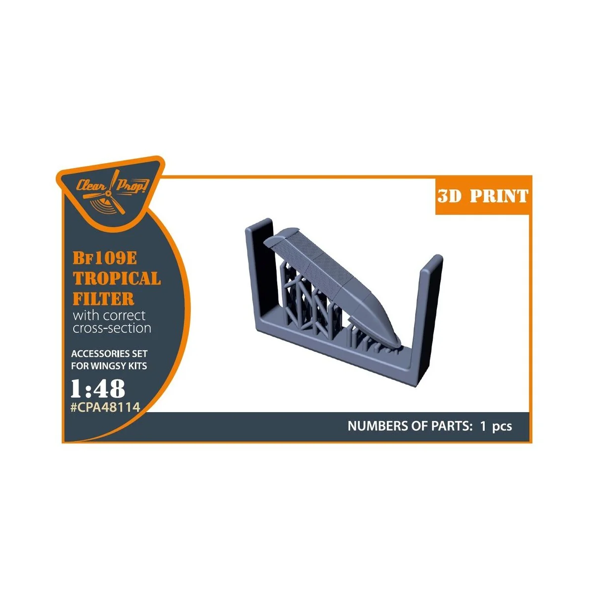 Bf-109E tropical filter for Wingsy Kits, 1/48 - Clear Prop Accessor...