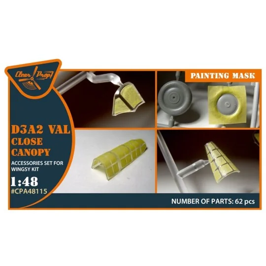 D3A2 VAL (close canopy) painting mask for Wingsy Kits, 1/48 - Clear... D3A2 VAL (close canopy) painting mask for Wingsy Kits, 1/48 - Clear...