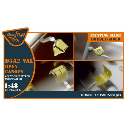 D3A2 VAL (open canopy) double-sided painting mask for Wingsy Kits, ... D3A2 VAL (open canopy) double-sided painting mask for Wingsy Kits, ...