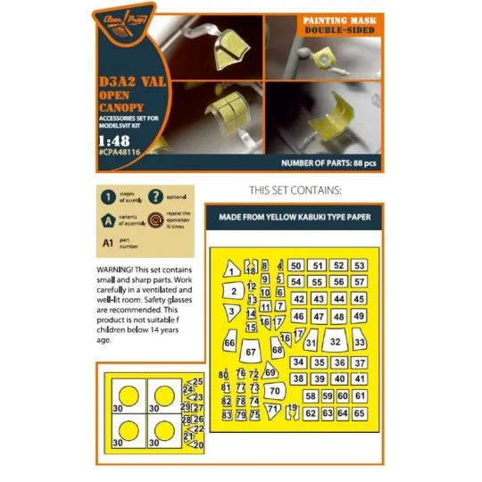 D3A2 VAL (open canopy) double-sided painting mask for Wingsy Kits, ... D3A2 VAL (open canopy) double-sided painting mask for Wingsy Kits, ...