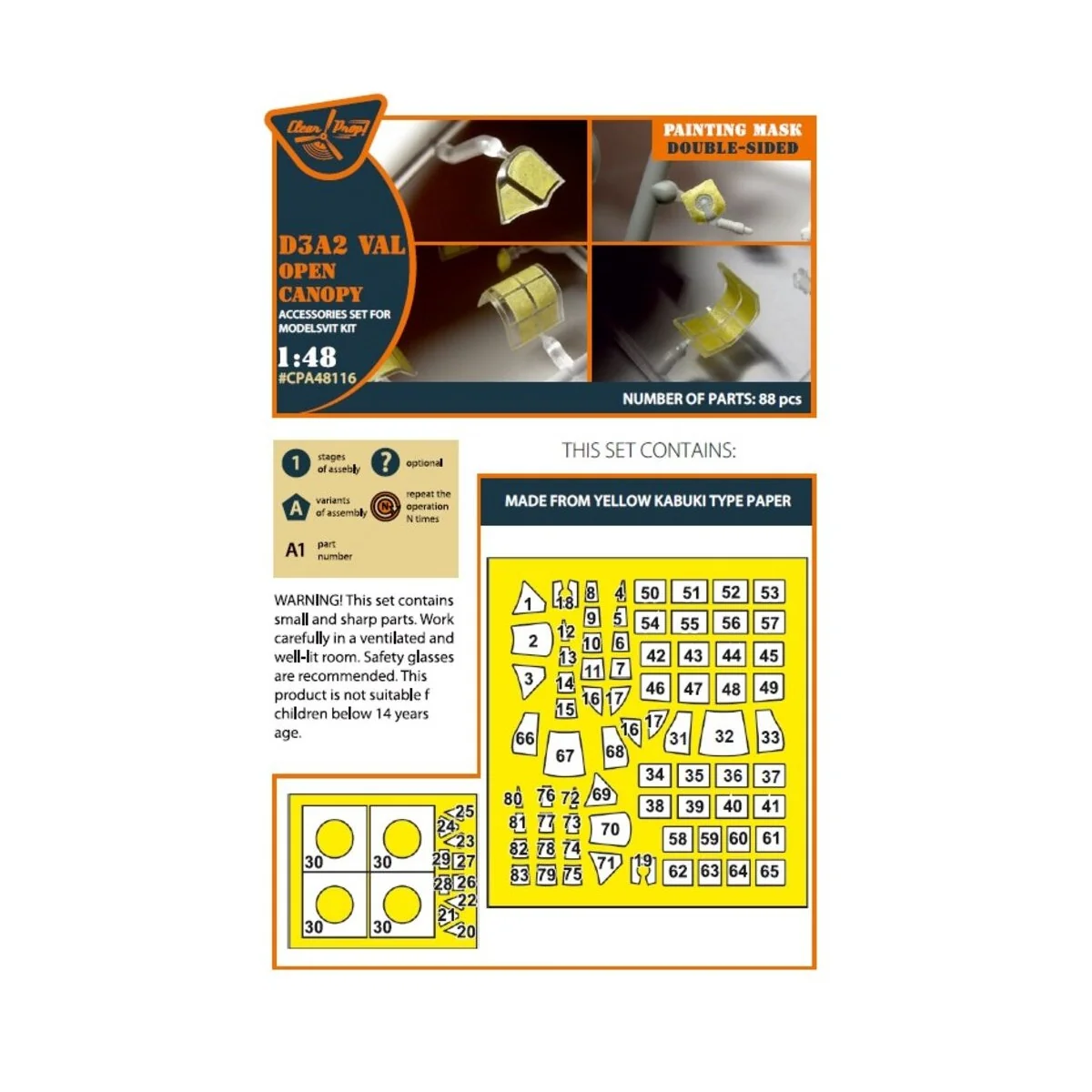 D3A2 VAL (open canopy) double-sided painting mask for Wingsy Kits, ... D3A2 VAL (open canopy) double-sided painting mask for Wingsy Kits, ...