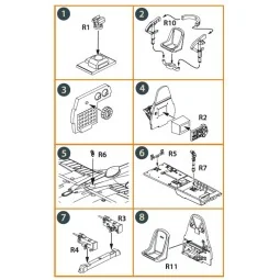 D3A2 VAL interior set for Wingsy Kits, 1/48 - Clear Prop Accessorie...