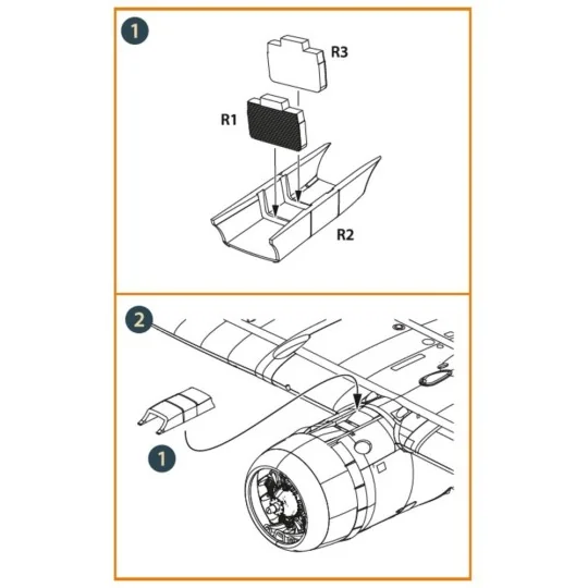 D3A2 VAL radiator set for Wingsy Kits, 1/48 - Clear Prop Accessorie...