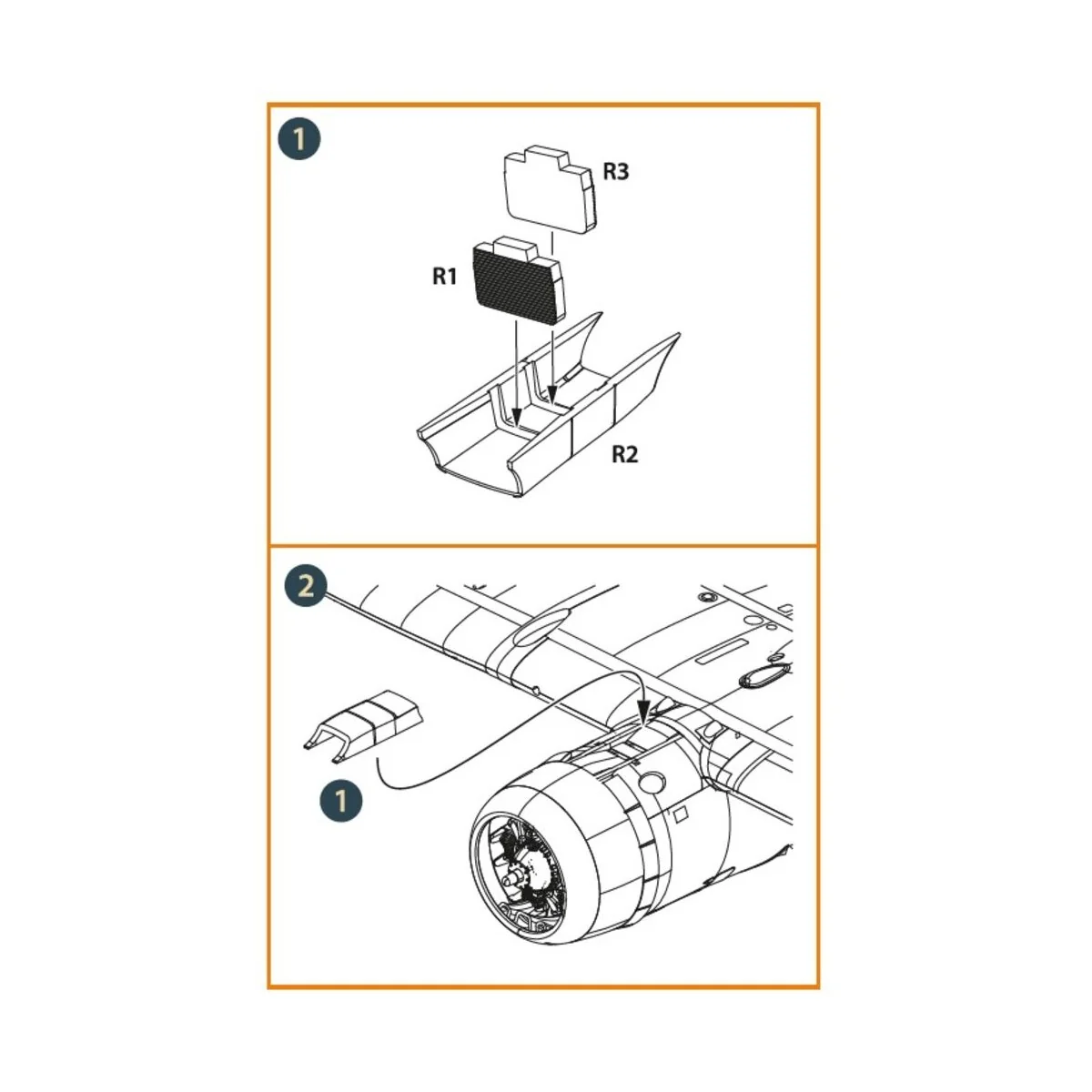 D3A2 VAL radiator set for Wingsy Kits, 1/48 - Clear Prop Accessorie...