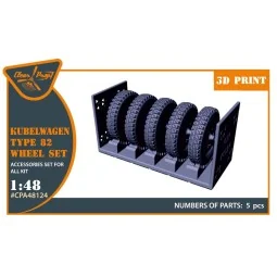 Kubelwagen type 82 Wheel set, 1/48 - Clear Prop Accessories CPA48124